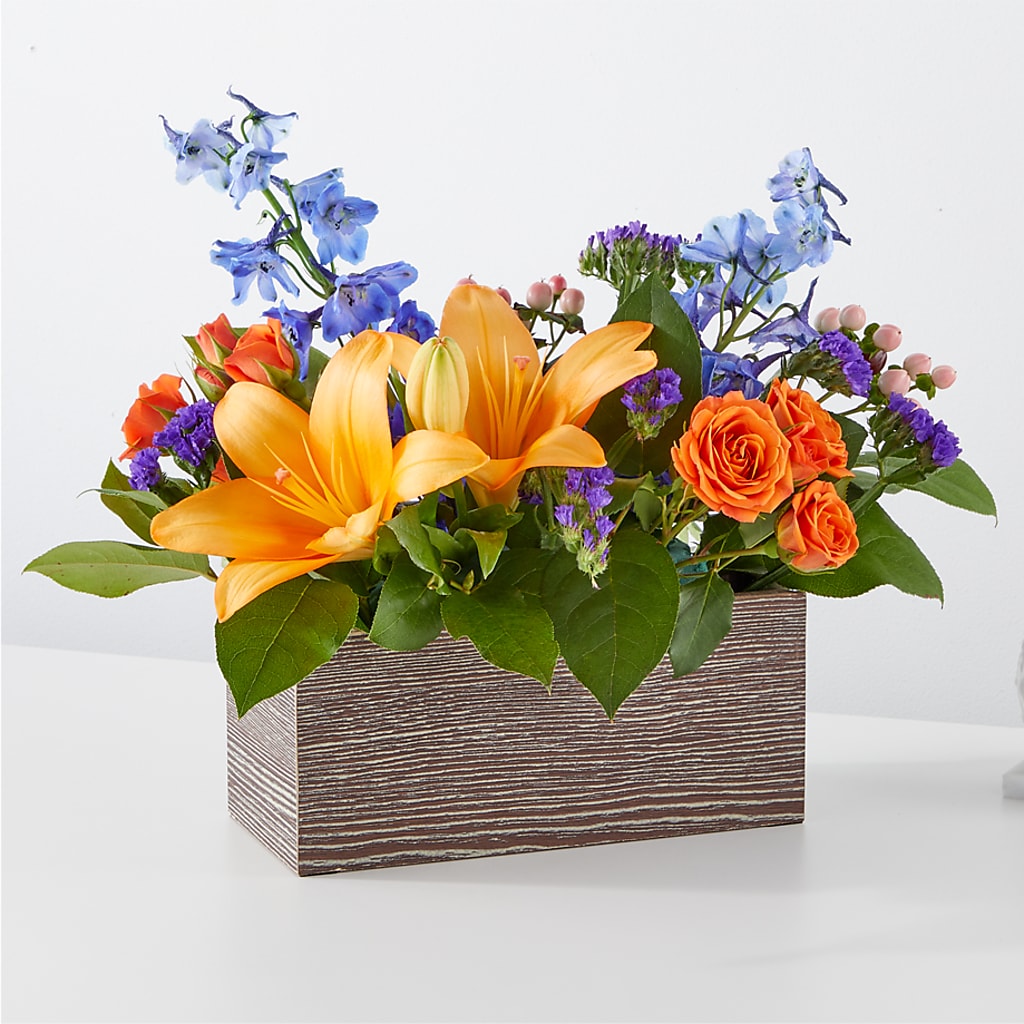 Radiant Citrus Box Bouquet – Awesome Blossom Florist, San Antonio TX