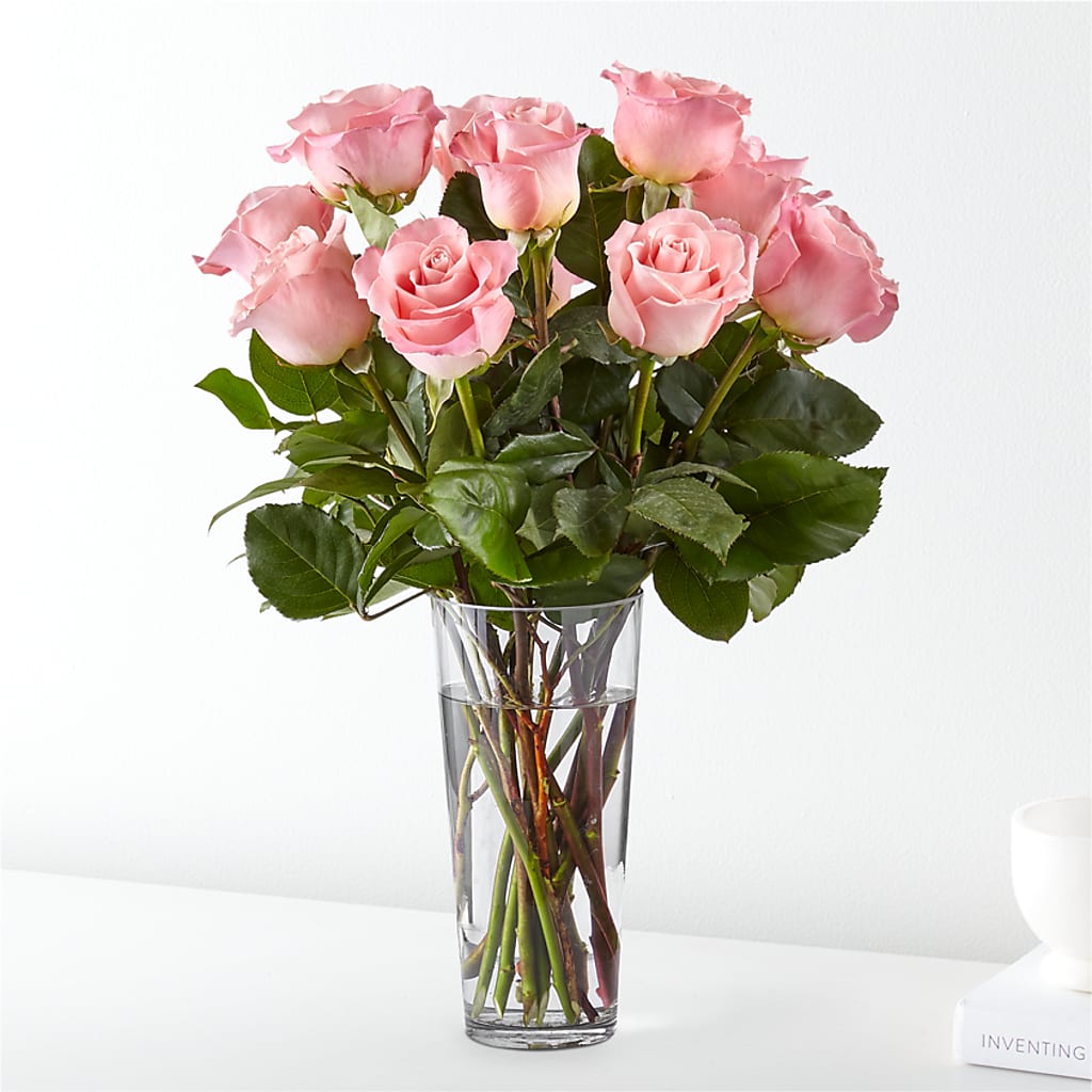 Long Stem Pink Rose Bouquet – Awesome Blossom Florist, San Antonio TX