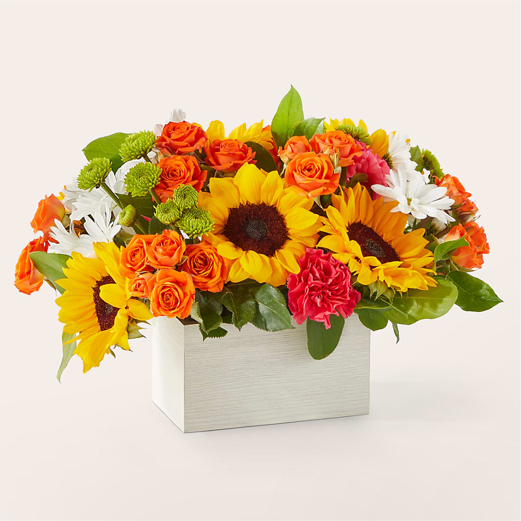 Sun-drenched Blooms Box Bouquet – Awesome Blossom Florist, San Antonio TX