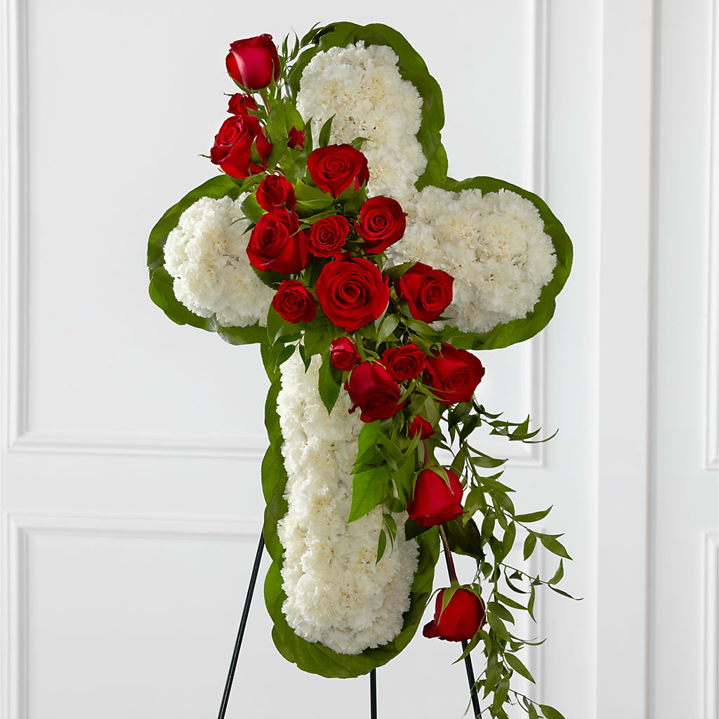 Floral Cross Easel – Awesome Blossom Florist, San Antonio TX