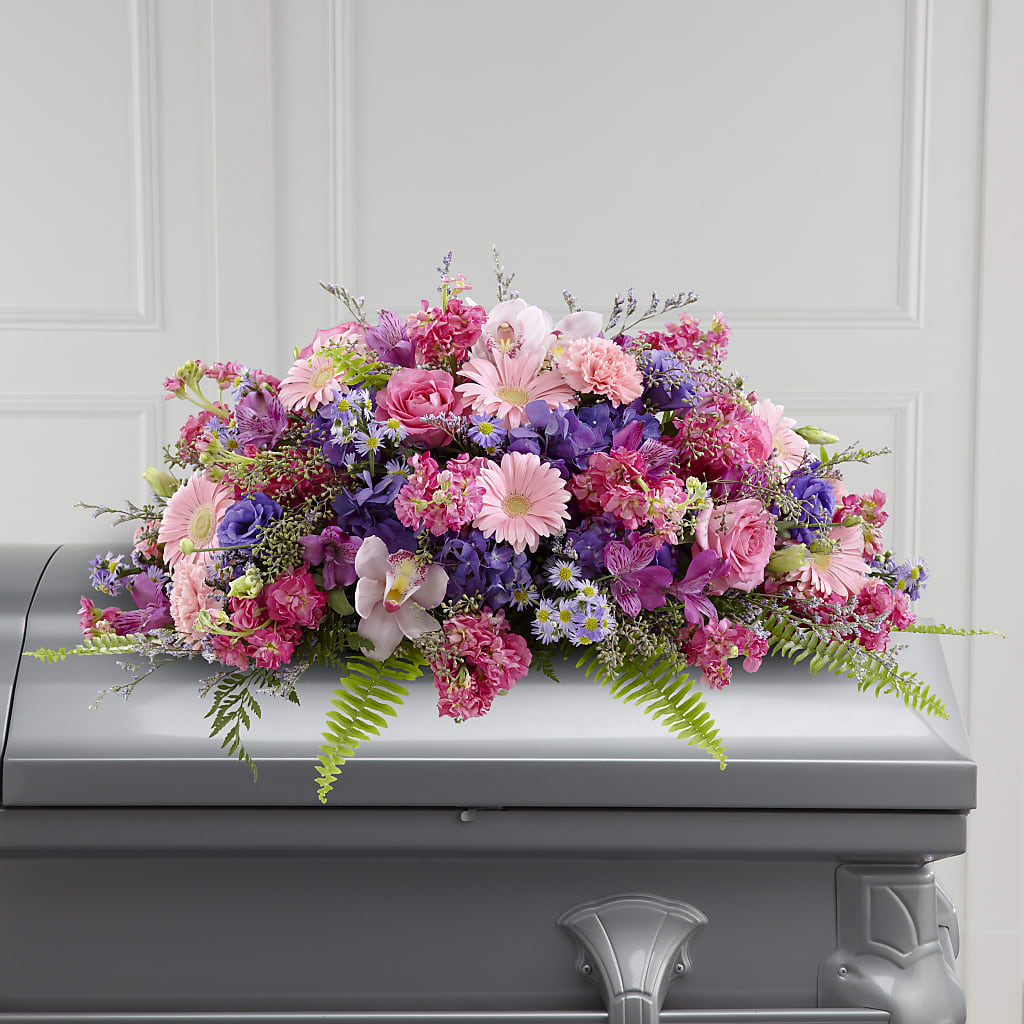 Glorious Garden Casket Spray – Awesome Blossom Florist, San Antonio TX