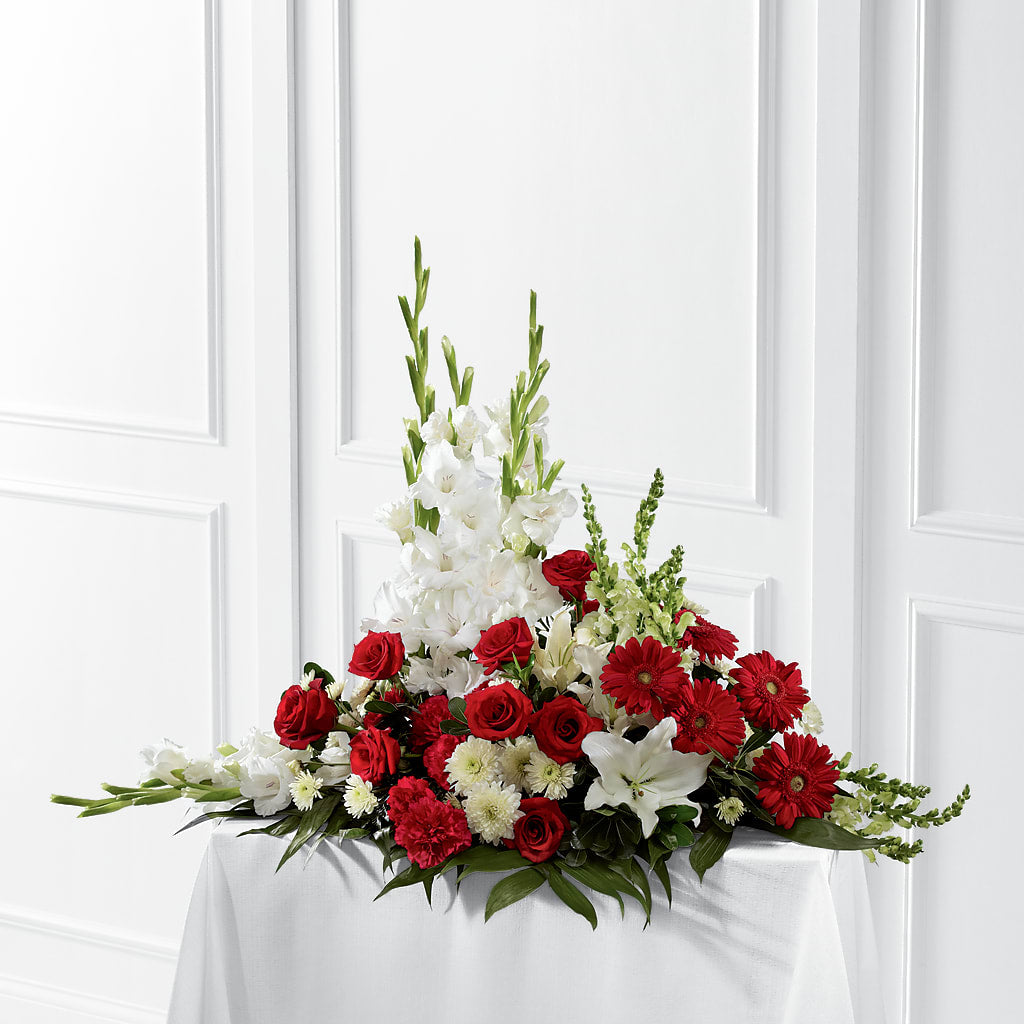 Crimson & White Arrangement – Awesome Blossom Florist, San Antonio TX
