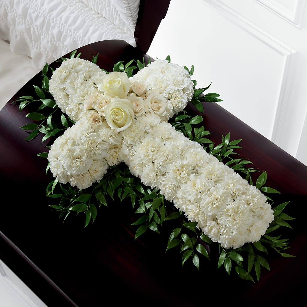Peaceful Memories Casket Spray (Standard) – Awesome Blossom Florist, San Antonio TX