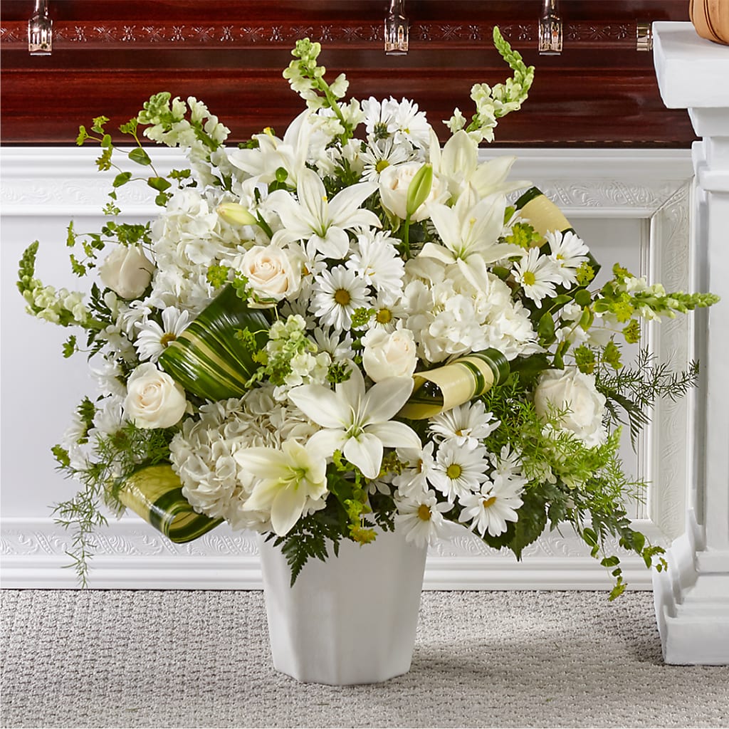 Thoughts of Tranquility Floor Basket – Awesome Blossom Florist, San Antonio TX