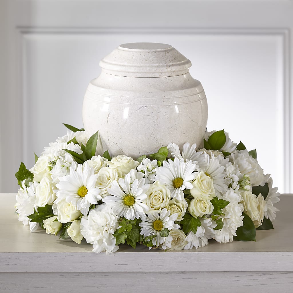 Ivory Gardens Cremation Adornment – Awesome Blossom Florist, San Antonio TX