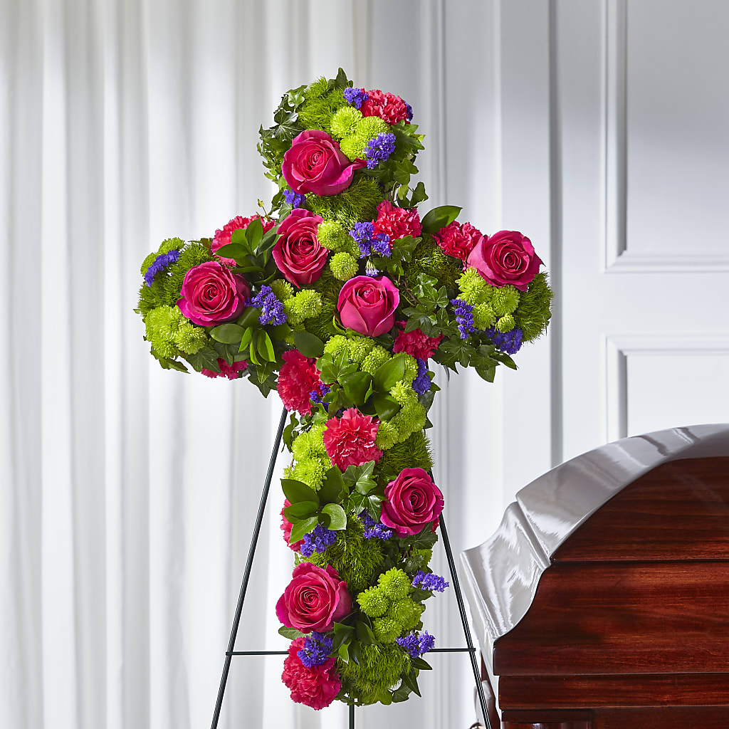 Tribute Rose Floral Cross – Awesome Blossom Florist, San Antonio TX
