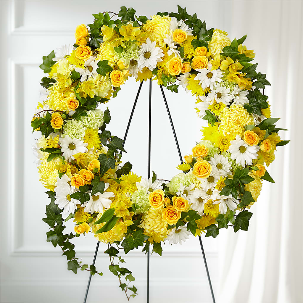 Golden Remembrance Wreath – Awesome Blossom Florist, San Antonio TX