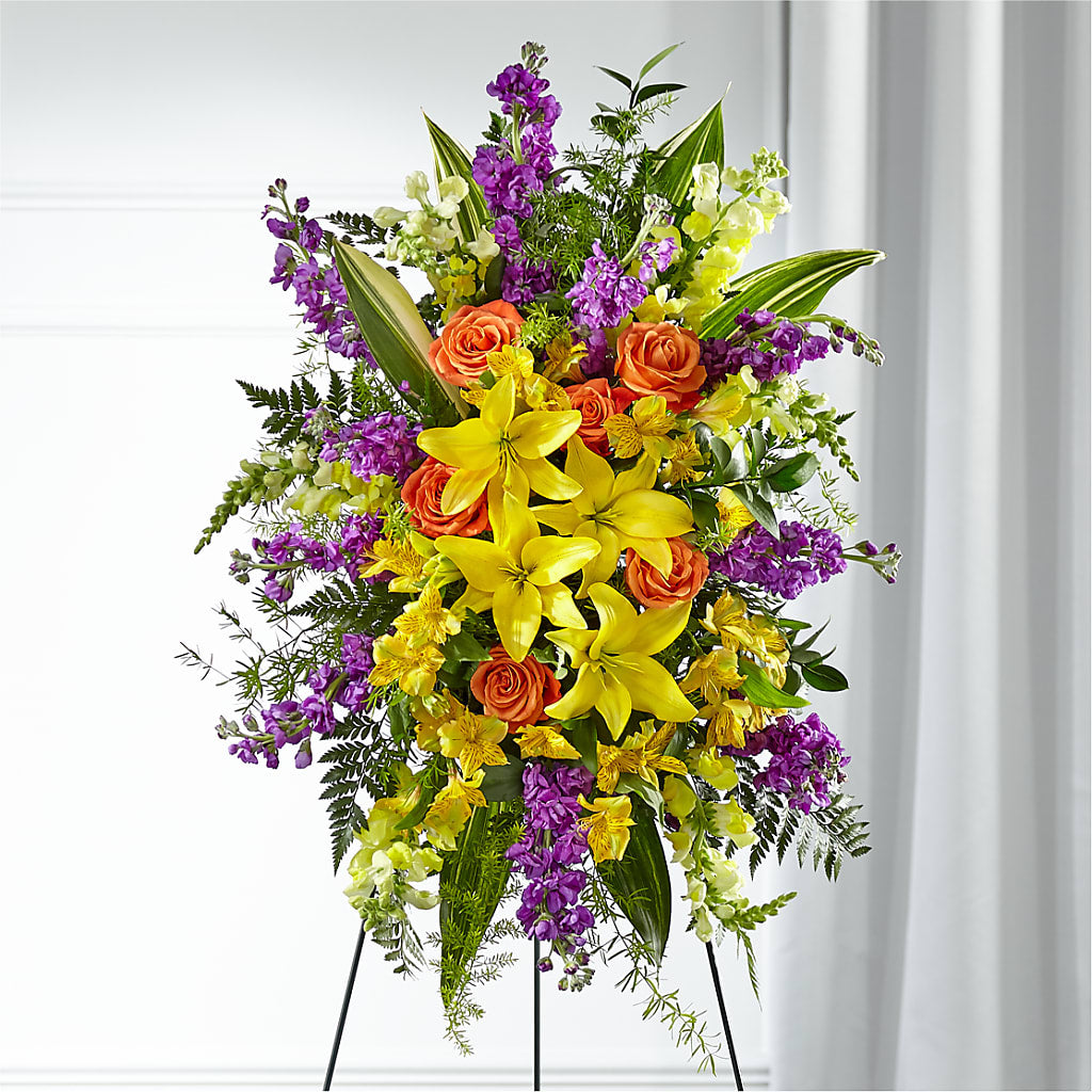 Thoughtful Prayers Standing Spray – Awesome Blossom Florist, San Antonio TX