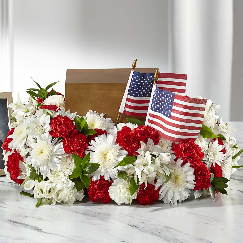Spirit of Patriotism Cremation Adornment – Awesome Blossom Florist, San Antonio TX