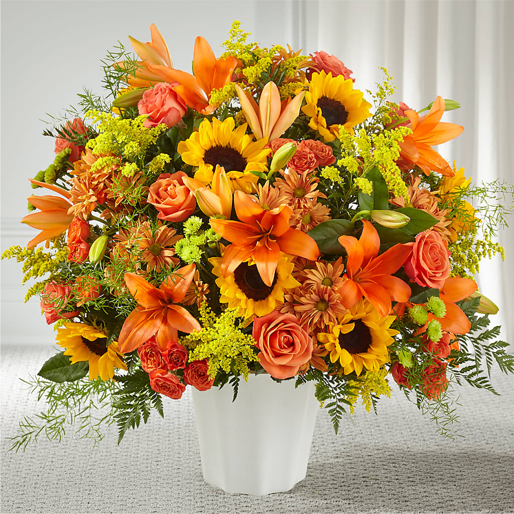 Harvest Thoughts Floor Basket – Awesome Blossom Florist, San Antonio TX