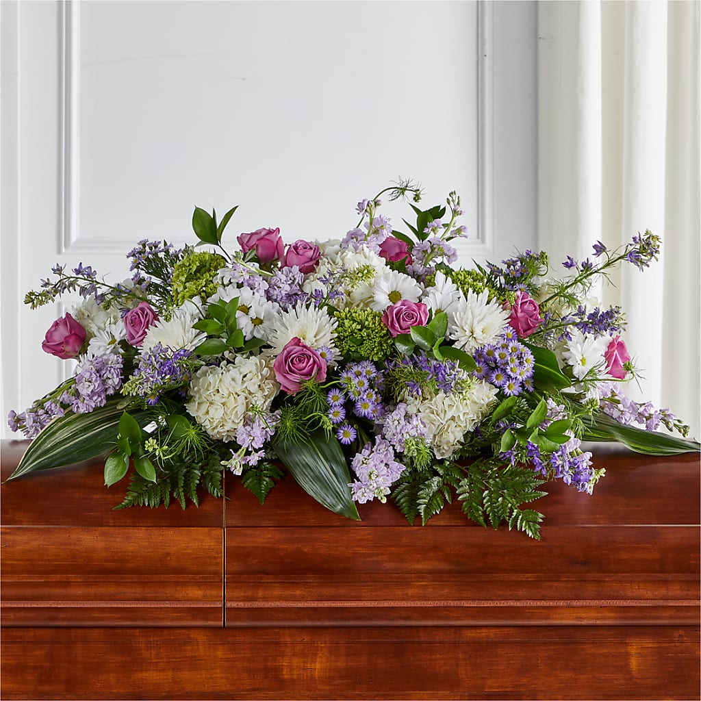 Meadows of Serenity Casket Spray – Awesome Blossom Florist, San Antonio TX