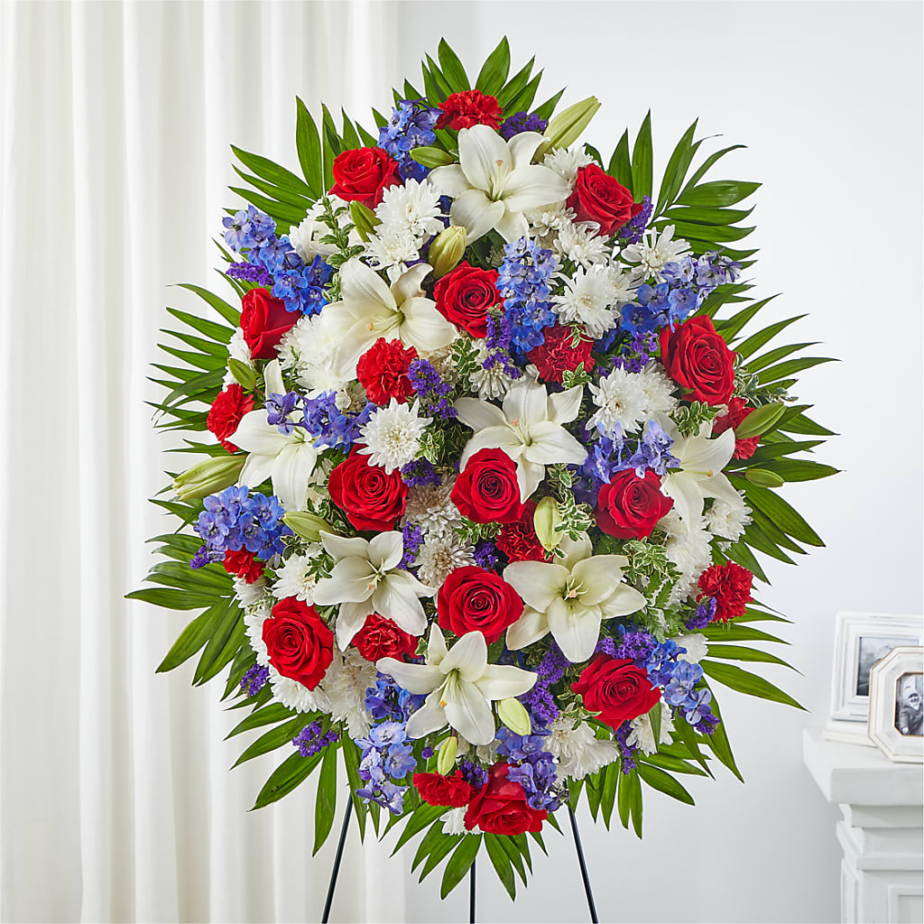 Cherished Service Standing Spray – Awesome Blossom Florist, San Antonio TX