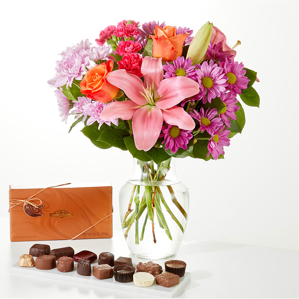 One and Only Bouquet and Chocolate Bundle – Awesome Blossom Florist, San Antonio TX