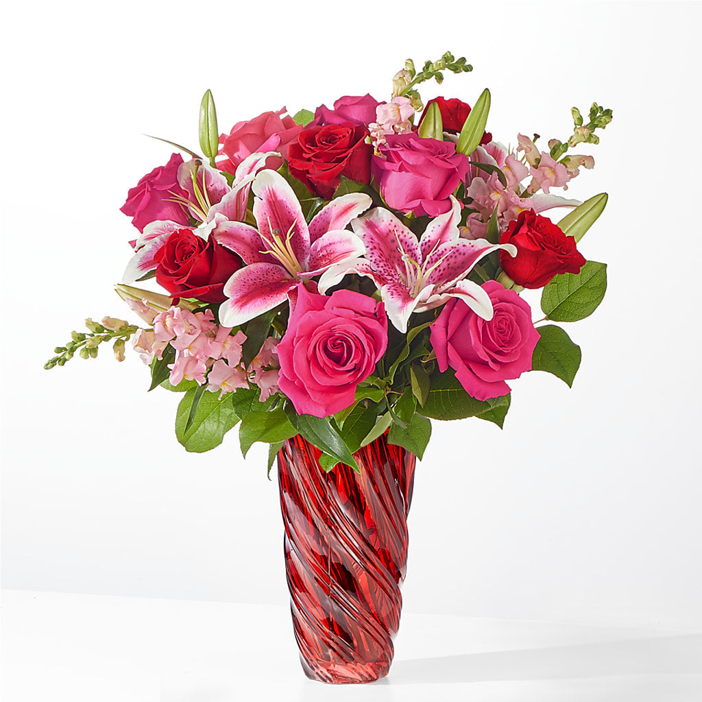 Always You Bouquet with Luxe Swirl Vase – Awesome Blossom Florist, San Antonio TX