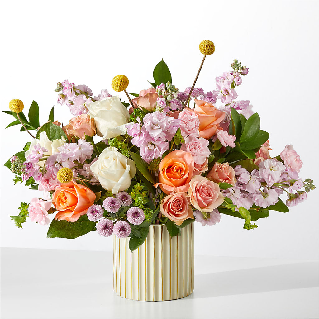 French Market Bouquet with Ivory Vase – Awesome Blossom Florist, San Antonio TX