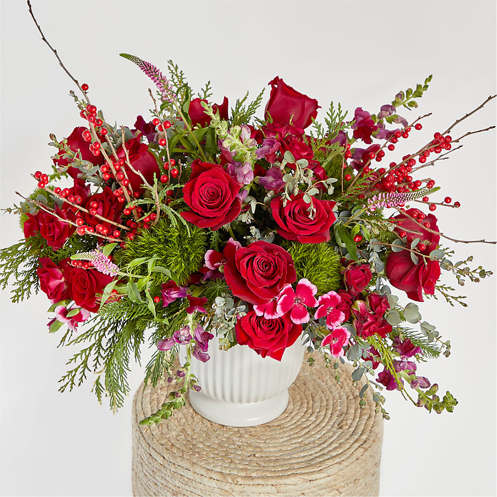 Big Red Bow Bouquet –  Awesome Blossom Florist, San Antonio TX