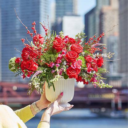 Big Red Bow Bouquet –  Awesome Blossom Florist, San Antonio TX