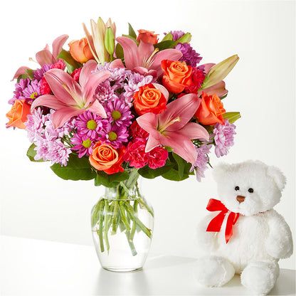 One and Only Bouquet and Bear Bundle –  Awesome Blossom Florist, San Antonio TX