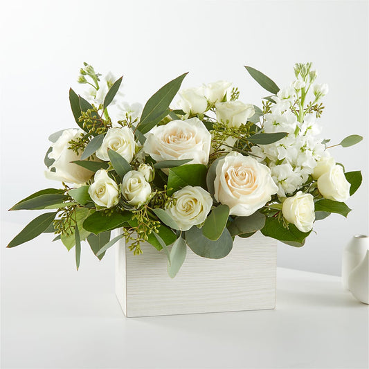 Fresh Linen Box Bouquet –  Awesome Blossom Florist, San Antonio TX