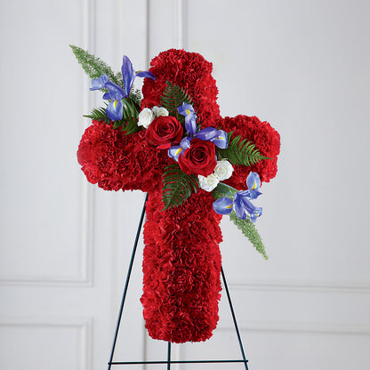 Faithful Hero Floral Cross –  Awesome Blossom Florist, San Antonio TX