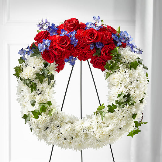 Patriotic Passion Wreath –  Awesome Blossom Florist, San Antonio TX