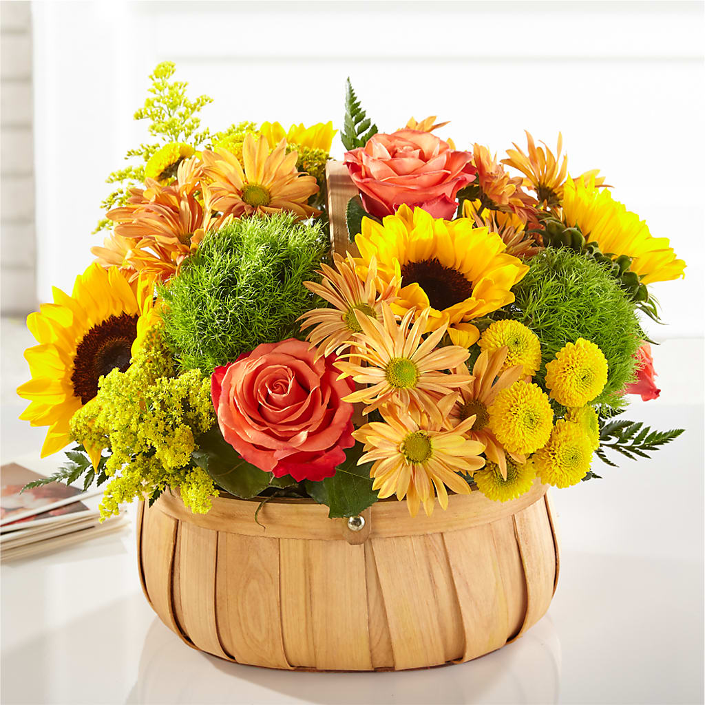 Harvest Sunflower Basket –  Awesome Blossom Florist, San Antonio TX