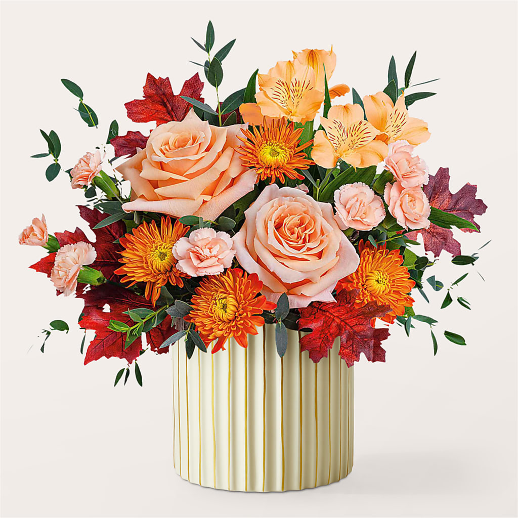 Spiced Latte Bouquet with Ivory Vase –  Awesome Blossom Florist, San Antonio TX