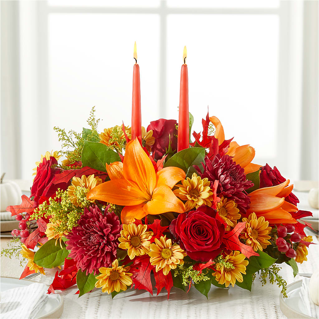 Autumn's Embrace Centerpiece –  Awesome Blossom Florist, San Antonio TX