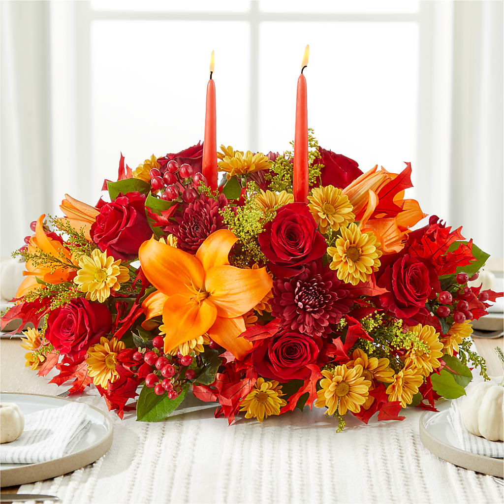 Autumn's Embrace Centerpiece –  Awesome Blossom Florist, San Antonio TX