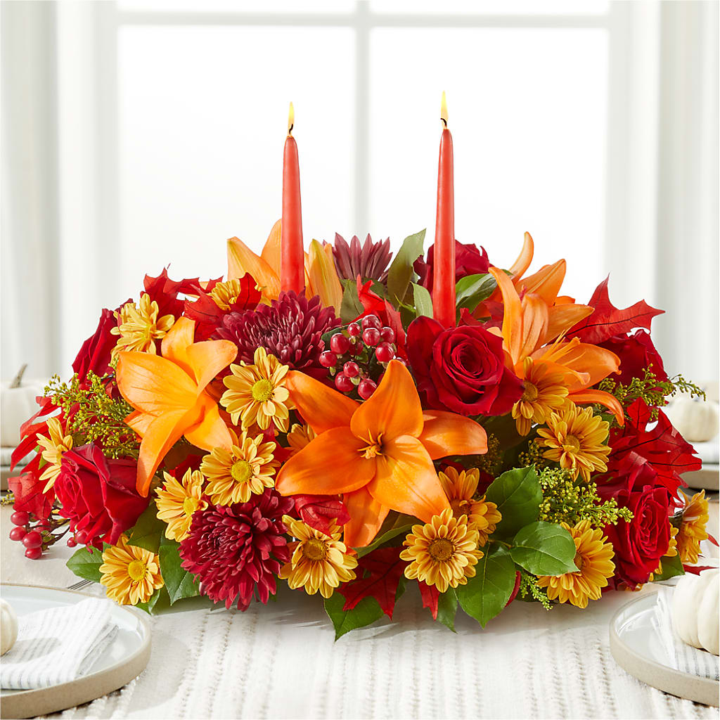 Autumn's Embrace Centerpiece –  Awesome Blossom Florist, San Antonio TX