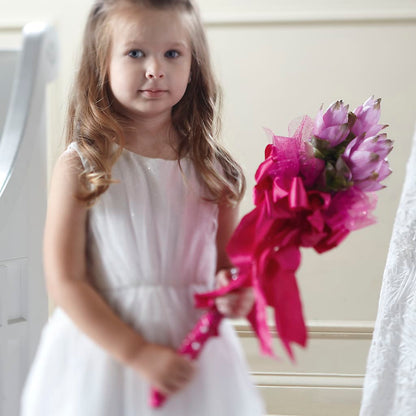 Sparkle Pink Flower Girl Bouquet –  Awesome Blossom Florist, San Antonio TX